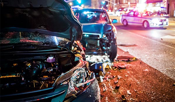 Car Accident at Busy Intersection